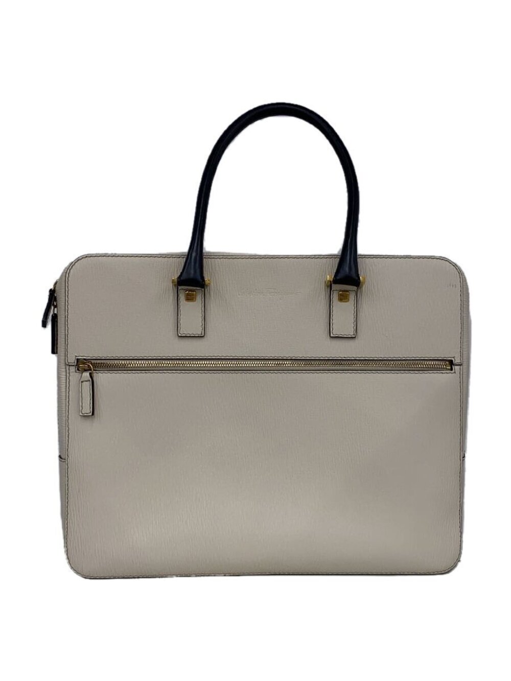 Salvatore Ferragamo Briefcase Leather Cream